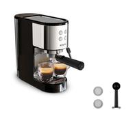 Krups Virtuoso Essential XP441810 - Macchina per caffè espresso in acciaio INOX, 15 bar, design sottile, pannello di controllo a 4 funzioni, con accessori per barista, in acciaio inox