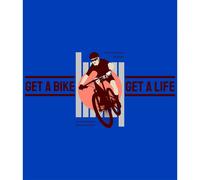 Kruskis Felpa Con Cappuccio Get A Life Two-colour Royal Blue / White