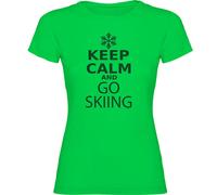 Kruskis Keep Calm And Go Skiing Short Sleeve T-shirt Verde S Donna