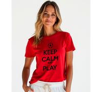 Kruskis Keep Calm And Play Football Short Sleeve T-shirt Rosso XL Donna
