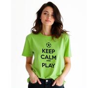 Kruskis Keep Calm And Play Football Short Sleeve T-shirt Verde M Donna