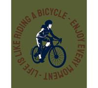 Kruskis Maglietta A Maniche Corte Life Is Like Riding Dark Army Green