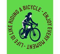 Kruskis Maglietta A Maniche Corte Life Is Like Riding Light Green