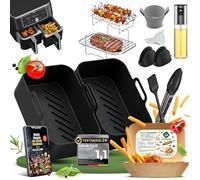 KRUSTENWERK Accessori per friggitrice ad aria calda Ninja | Accessori Airfryer Ninja AF400EU 7.6-9.5L | Vestibilità esatta e silicone più spesso | E-Book con 150 ricette | Accessori friggitrice ad