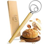 KRUSTENZAUBER Frusta danese per impasto perfetto in un batter d'occhio. Scopa per impasto di alta qualità come accessorio per cuocere il pane. Frullatore per impasto, impastatore, frusta Danish Whisk