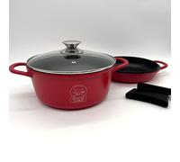 Krustenzauber Set Bräter Aluguss 24 cm Rosso Antiaderente Induzione