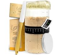 KRUSTENZAUBER Set di Avvio per Lievito Madre - 1000ml di Vaso per Fermentazione con Spatola e Termometro - Accessori per Panificazione, Vaso per Lievito Madre, Fermentazione, Kit per Lievito Madre