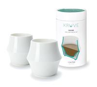 KRUVE Cascade - Tazzina da caffè in porcellana, a doppia parete, 70,9 g, sensoriale, set di due (bianco)