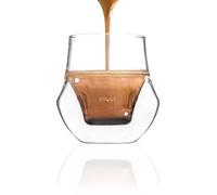 KRUVE PROPEL - Bicchiere da espresso, realizzato a mano, doppia parete, trasparente, 70,9 g, design scientifico (set di due)