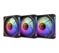 KRUX Corvus Reverse 120 ARGB KIT, ventola per PC 3 x 120 mm, fino a 1600 giri/min, controllo della velocità PWM, cuscinetti idraulici, supporti in schiuma antivibrazione, effetto specchio infinito
