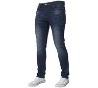 Kruze Designer - Jeans aderenti da uomo, elasticizzati, in denim, per tutte le dimensioni della gamba, Azzurro, 34W/30L