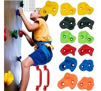 KRUZZEL 25396 - Manopole da arrampicata per bambini, 15 pezzi, 2 maniglie + viti fino a 150 kg, struttura interna ed esterna per arrampicata