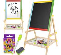 Kruzzel 8905 chevalet en bois pour enfant avec chevalet double face et chevalet blanc
