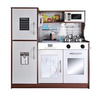 Kruzzel 9150 - Cucina per bambini in legno, con accessori e pentole, luce integrata