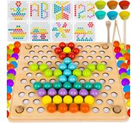 KRUZZEL Clip in legno perline gioco da tavolo arcobaleno montessori giocattolo 22403