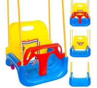 KRUZZEL Sedile per altalena con schienale e seduta, per bambini piccoli e grandi, blu, adatto per interno ed esterno, trasformabile, cresce con il bambino, 23552