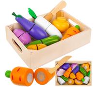 KRUZZEL Set di giocattoli da cucina frutta verdura taglio cibo tagliere 23543