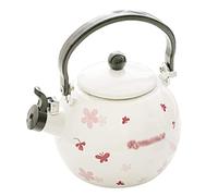 KRXSOBNV, 1. Teiera smaltata con fischio for piano cottura, impugnatura ergonomica for teiera universale con fornello a induzione a gas,Bollitori per tè(Black)