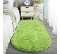 KRXSOBNV, Antiscivolo - Tappeto moderno super morbido a pelo spesso soffice e peloso, leggero, di lusso, stile minimalista, al tatto, for soggiorno, tappeto in peluche ，Tappeti(Green,80 * 120cm)