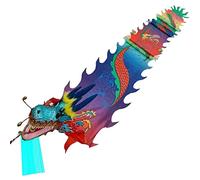 KRXSOBNV, Bacchette in Fibra di Vetro + Borsa da Viaggio! Accessori entusiasti,Nastri per la Danza del Drago(8m/26ft)
