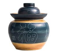 KRXSOBNV Barattoli per condimenti, Barattolo di Ceramica Tradizionale Cinese for sottaceti con Coperchio(1.5kg)
