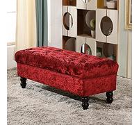 KRXSOBNV Cassapanca imbottita con coperchio, panca con portascarpe, adatta for camera da letto(Dark Red,60x45x45cm(24x18x18inch))
