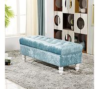 KRXSOBNV Cassapanca imbottita con coperchio, panca con portascarpe, adatta for camera da letto(Sky Blue,80x45x45cm(31x18x18inch))