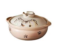 KRXSOBNV, Casseruola Banko in terracotta for Shabu, pentola in ceramica for cuocere a vapore, cuocere a fuoco lento, stufare lentamente,Pentola da brodo vintage(2L)