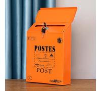 KRXSOBNV Cassette postali, Cassetta Postale con Chiave e Serratura, Stile retrò Creativo in Ferro, Cassetta Colorata, può Essere utilizzata a casa o in Ufficio