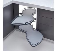 KRXSOBNV, Cassetto estraibile ad angolo cieco for armadio da cucina for armadi da 900 mm a 1000 mm, unità ad angolo cieco da cucina, doppio ripiano girevole, ogni vassoio si apre in modo indipendente