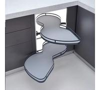 KRXSOBNV, Cassetto estraibile ad angolo cieco for armadio da cucina for armadi da 900 mm a 1000 mm, unità ad angolo cieco da cucina, doppio ripiano girevole, ogni vassoio si apre in modo indipendente