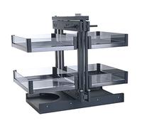 KRXSOBNV, Cestello estraibile for armadietto ad angolo cieco con chiusura ammortizzata - Organizzatore for armadietto estraibile con 4 ripiani for armadi ad angolo con base cieca da cucina, aperto a s