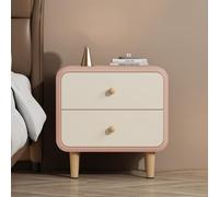 KRXSOBNV, Comodini Tavolino Tavolino Comodino Mobili Tavolino con contenitore, Tavolini Camera da letto Comò for camera da letto con 2 cassetti, Armadietto portaoggetti,Comodini(Pink White,50x40x48cm