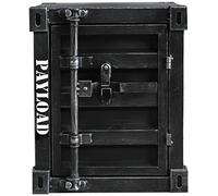 KRXSOBNV, Comodino a 2 Strati con Anta, Comodino retrò Nero, Camera da Letto, Soggiorno, Tavolino portaoggetti 40 * 38 ,Armadietti vintage(Black Brushed Silver)