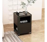 KRXSOBNV, Comodino, Comodino Moderno con Contenitore, Comodini Rotolanti Tavolino Tavolino Comodino, Comodino Mobile for Camera da Letto, Piccolo Spazio,Comodini(Black)