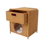 KRXSOBNV, Comodino con ripiano aperto a cassetto, comodino con accento in canna di PP con gambe for camera da letto, dormitorio e piccoli spazi,Comodini