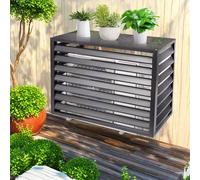 KRXSOBNV, Cremagliera for Aria condizionata in Alluminio Recinzione for la Privacy Copertura Protettiva for condensatore Esterno Fogliame Wee,Coperchio del condensatore(Grey with Top,100x50x70cm)