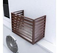 KRXSOBNV, Cremagliera for Aria condizionata in Alluminio Recinzione for la Privacy Copertura Protettiva for condensatore Esterno Fogliame Wee,Coperchio del condensatore(Brown with Top,100x50x70cm)