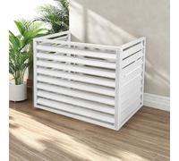 KRXSOBNV, Cremagliera for Aria condizionata in Alluminio Recinzione for la Privacy Copertura Protettiva for condensatore Esterno Fogliame Wee,Coperchio del condensatore(White,100x50x70cm)