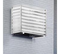 KRXSOBNV, Cremagliera for Aria condizionata in Alluminio Recinzione for la Privacy Copertura Protettiva for condensatore Esterno Fogliame Wee,Coperchio del condensatore(White with Top,100x50x70cm)