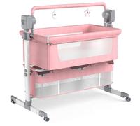 KRXSOBNV, Culla for neonati Culle con musica Bluetooth, lettino, a dondolo elettrico, regolabile in altezza, ampio cestello portaoggetti,Blue ，Lit bébé(Pink)