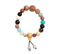 KRXSOBNV, Delicato e Carino Braccialetto con 18 Perline di Semi di Bodhi, Braccialetto Elasticizzato Portafortuna, Adatto for la Meditazione, la Preghiera,Bracciali Bodhi