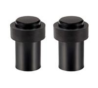 KRXSOBNV, Fermaporta rotondo da pavimento in metallo resistente, paraurti con tampone in gomma, for montaggio a pavimento, fissaggi inclusi,Fermaporta in acciaio inox(Black)