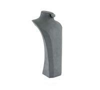 KRXSOBNV gioielli., Espositore for collane in microfibra grigia con manichino ritratto, collo, gioielli, espositore for vetrine(Large)