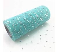 KRXSOBNV, Glitter Paillettes Tulle Rotolo tutù Tessuto Decorazione di Nozze Artigianato Fai da Te Forniture for Feste di Compleanno,La Seta di Eugen(Sky Blue)