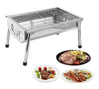 KRXSOBNV, Griglia for Barbecue Griglia a Carbone for Barbecue Kit di Attrezzi for Barbecue Portatile in Acciaio Inossidabile for Cucinare all'aperto Campeggio Escursionismo Picnic Patio Fumatori,GRIG