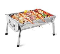 KRXSOBNV, Griglia for Barbecue Griglia Portatile in Acciaio Inossidabile, Resistente al Calore e Non Facilmente deformabile, Stabile e Antiscivolo 40 28 21 cm,Griglie per Barbecue