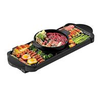 KRXSOBNV, Griglia for Barbecue Pratica griglia elettrica, Piastra for Pesce alla griglia Senza Fumo e Facile da Pulire for Uso Domestico, pentola elettrica Multifunzionale Due in Uno,Griglie per Barb