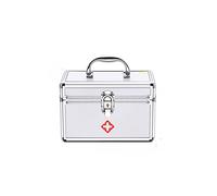 KRXSOBNV, Kit di Pronto Soccorso Scatola for medicinali for la casa Medicina Portatile Custodia for armadietto dei Grandi Dimensioni for Kit for Esterni Domestici,Kit di Pronto Soccorso(Silver,S)