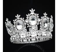 KRXSOBNV La Corona, Tiare e corone da Sposa Crystal Queen, Copricapo, Gioielli for la Testa, Accessori for diademi Donna(Silver White)
